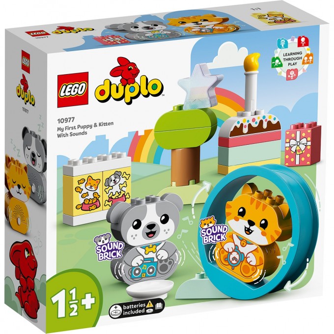 Конструктор детский LEGO DUPLO МОЙ ПЕРВЫЙ ЩЕНОК И КОТЕНОК СО ЗВУКАМИ 10977