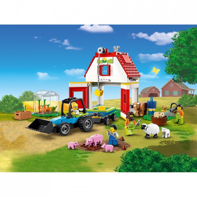 Конструктор LEGO CITY "ФЕРМА И АМБАР С ЖИВОТНЫМИ" City 60346 3819326